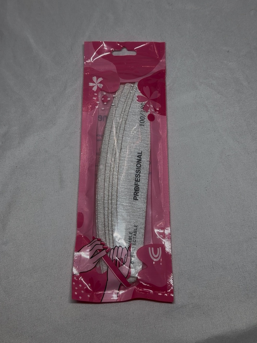 Professional White Nail Files Set - 6 Pack